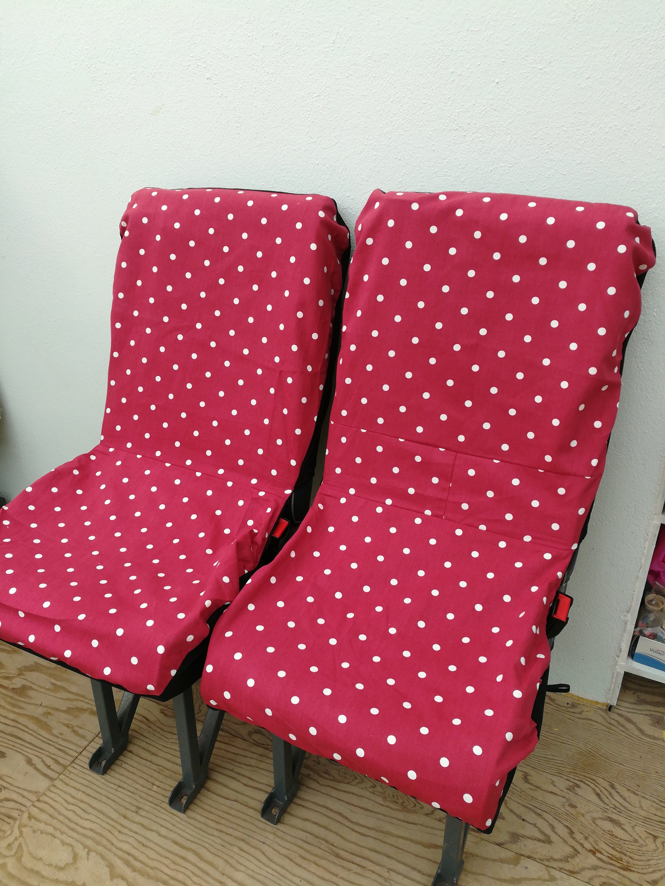 PAIR Bus Coach front seat covers without head rests. Berry red Etsy