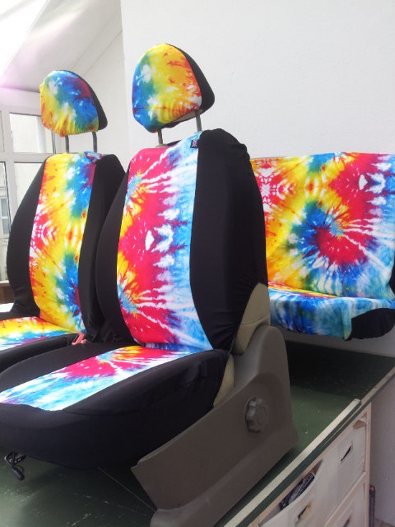 Set of car seat covers front and rear covers TYE DYE English Etsy