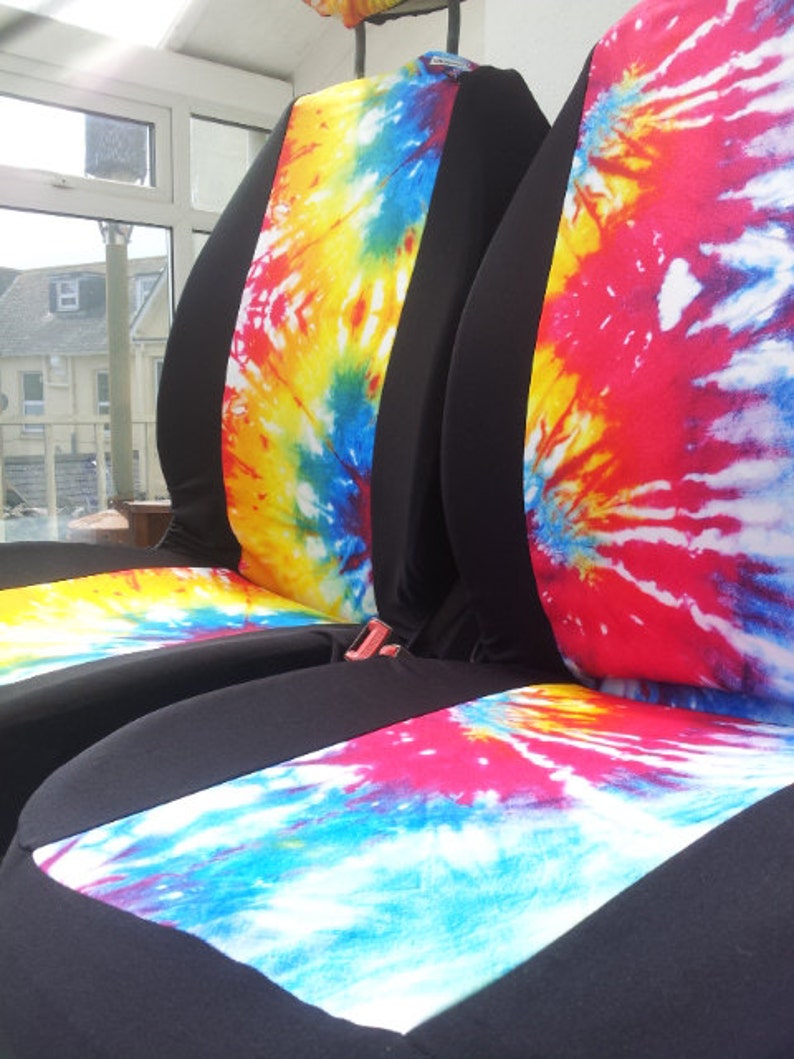 Set of car seat covers front and rear covers TYE DYE Set of car seat covers front and rear covers TYE DYE