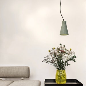 Concrete hanging lamp S1 pleated and colorful minimalist living room dining room kitchen image 6