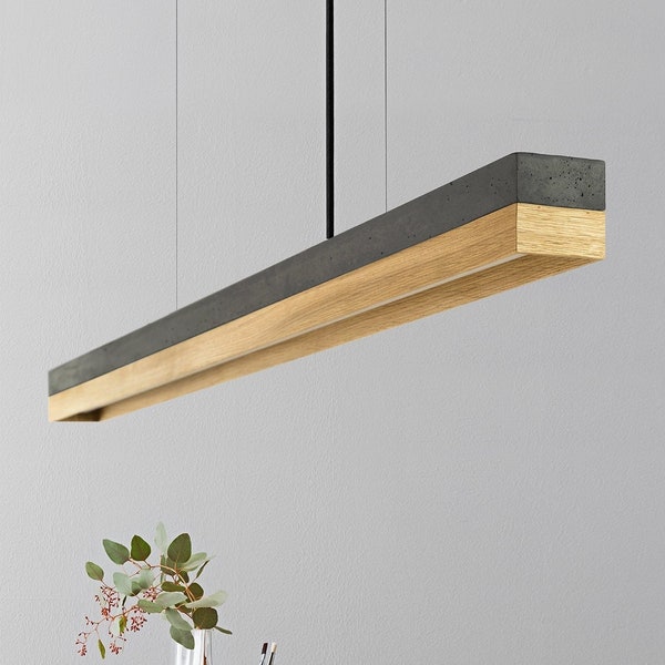 Pendant Lamp | Dark Concrete & Oak Wood | Dining Room | GANTlights | LED