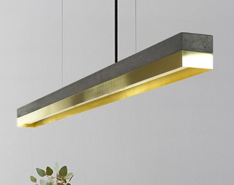 Pendant Lamp | Dark Concrete & Brass | Dining Room | GANTlights | LED