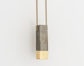 Concrete Pendant - 24 Carat Gold - Gold Necklace - [P1]