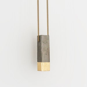 Concrete Pendant 24 Carat Gold Gold Necklace P1 image 1