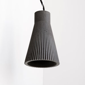 Concrete hanging lamp S1 pleated and colorful minimalist living room dining room kitchen Dunkelgrau