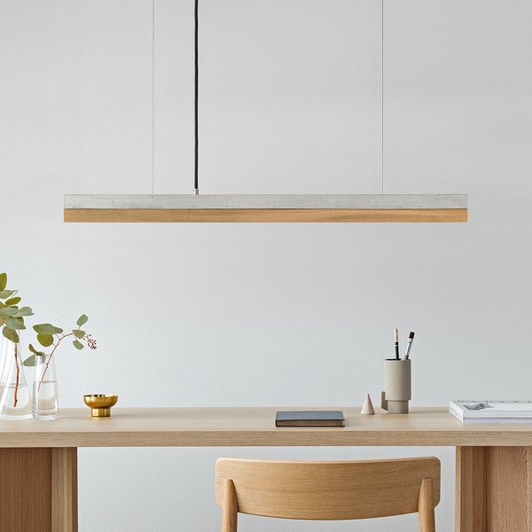 Pendant Lamp | Concrete & Oak Wood | Dining Room | GANTlights | LED