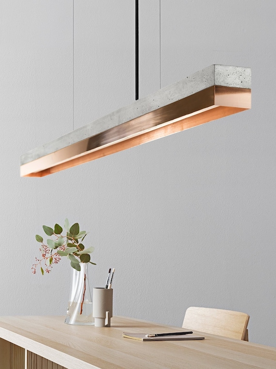 Copper linear clearance pendant light