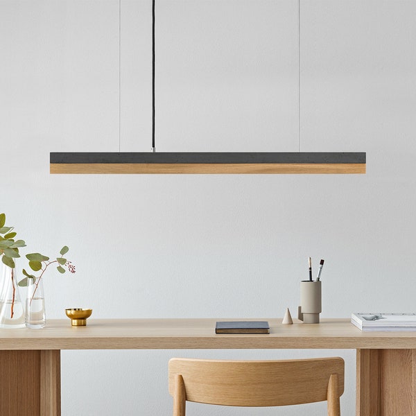 Pendant Lamp | Dark Concrete & Oak | Dining Room | GANTlights | LED