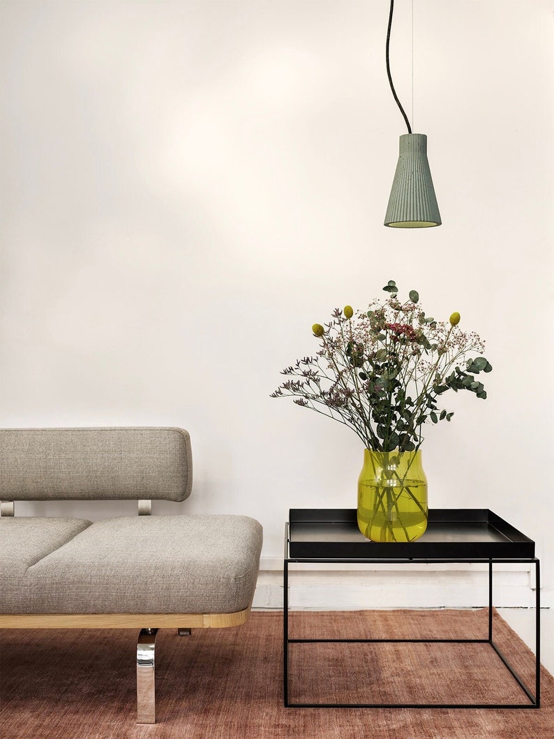 Concrete hanging lamp S1 pleated and colorful minimalist living room dining room kitchen image 6