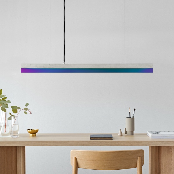 Pendant Lamp | Concrete & Iridescent Stainless Steel | Dining Room | GANTlights | LED