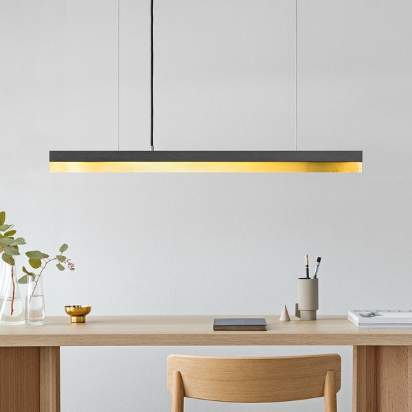 Pendant Lamp | Dark Concrete & Brass | Dining Room | GANTlights | LED