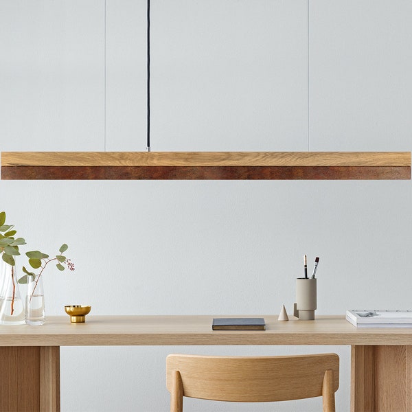 Pendant Lamp | Oak Wood & Corten Steel | Dining Room | GANTlights | LED