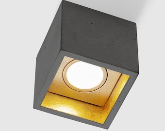 Foco de techo de hormigón [B7]Pasillo minimalista oscuro salón comedor