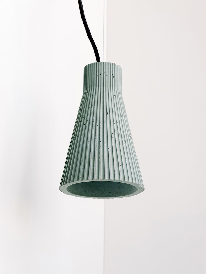 Concrete hanging lamp S1 pleated and colorful minimalist living room dining room kitchen image 1