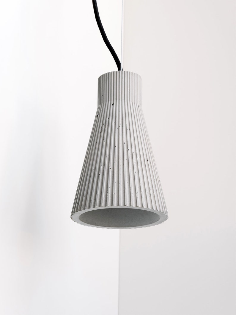 Concrete hanging lamp S1 pleated and colorful minimalist living room dining room kitchen Hellgrau