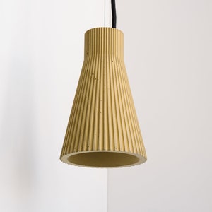 Concrete hanging lamp S1 pleated and colorful minimalist living room dining room kitchen Sandgelb