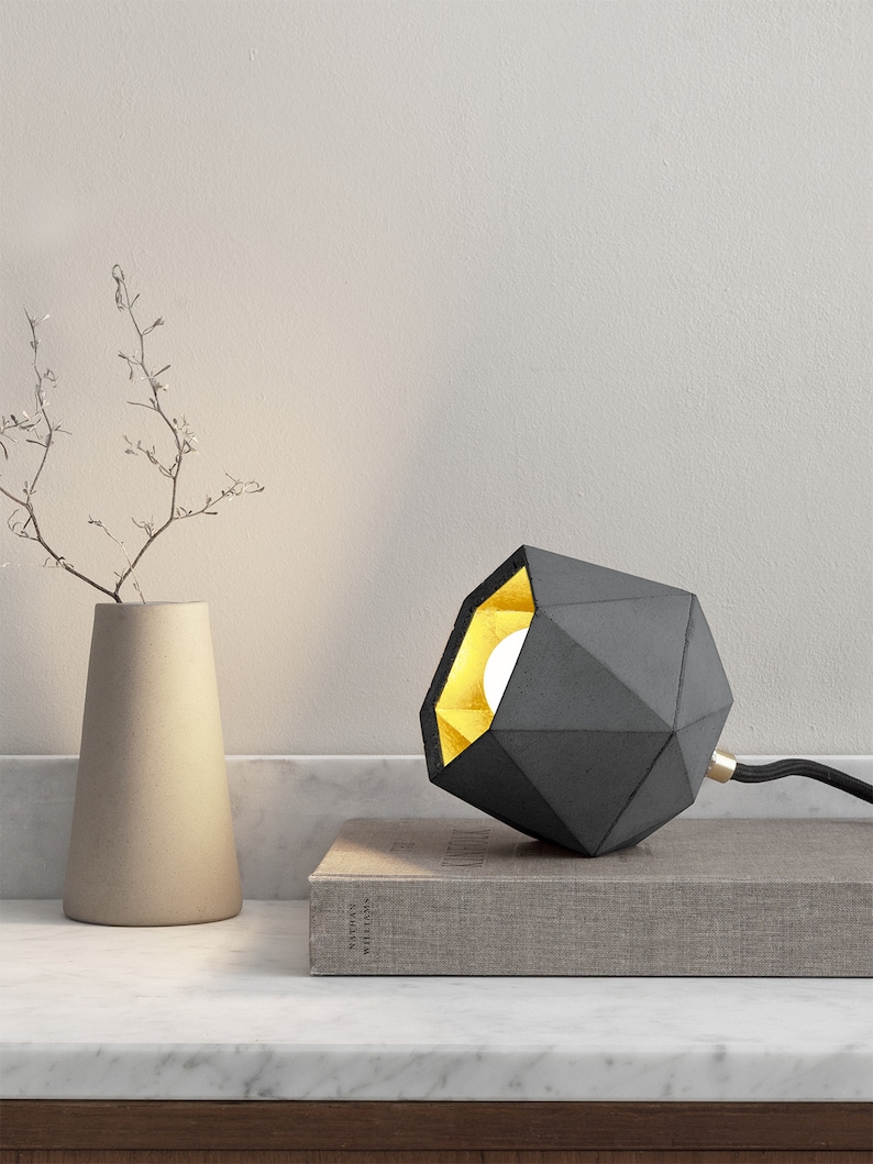 Lámpara de pie/mesa de hormigón [T2] Dark up Sala comedor cocina minimalista