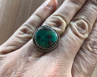 Vintage Turquoise Ring, Sterling Silver Turquoise Ring, Southwestern Jewelry