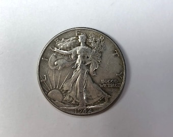 1942 Walking Liberty Half Dollar Coin - 90% Silver