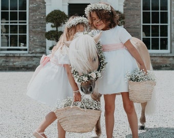 White flower girl dress, Christening gown, Bridesmaid dress