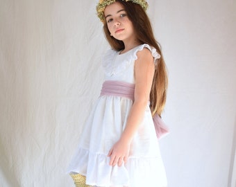 Flower girl dress, Boho kids clothes, First communion