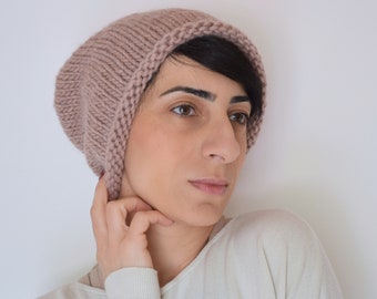 Chunky knit hat for women, Slouchy knit hat