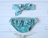 Baby swimsuit for girl and headband