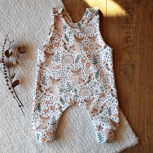 Baby sleeveless romper, Cotton baby overall image 5