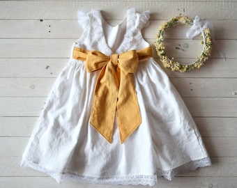 White linen dress, First holy communion