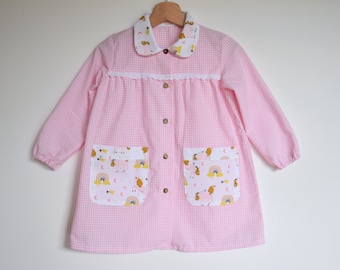Kindergarten apron, Baby girl smock 3 years