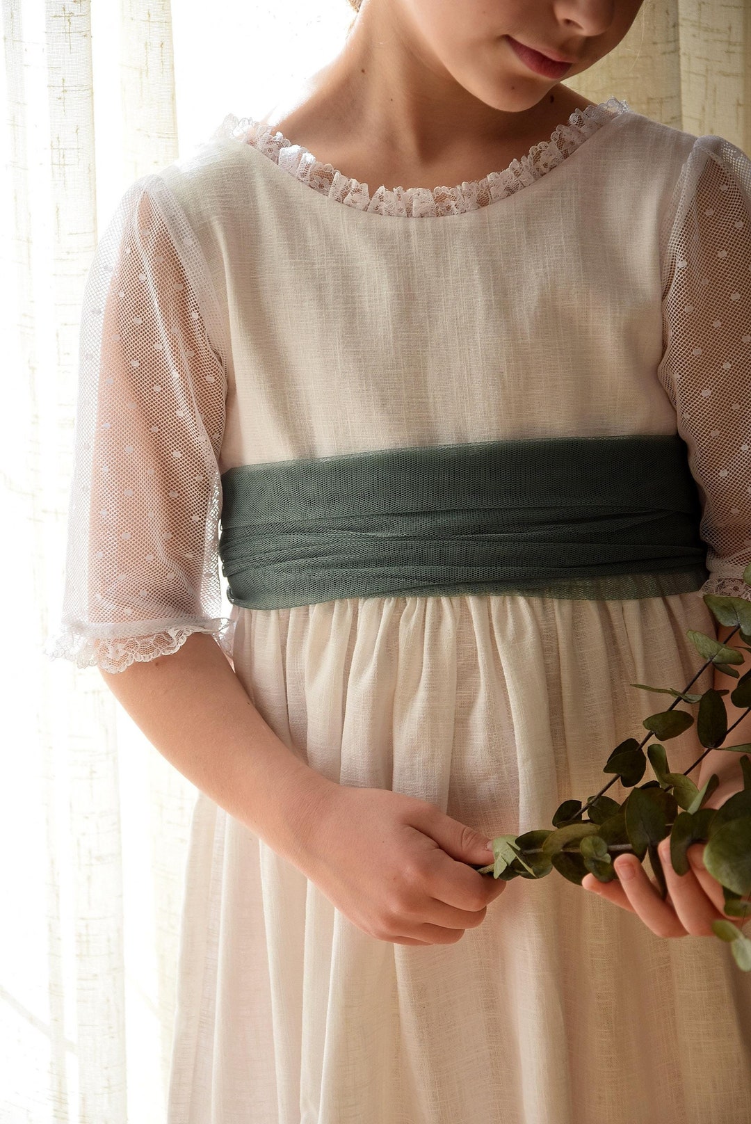 Linen First Communion Dress Tea Length First Communion Dresses Irish Linen Communion Dress Linen First Communion Dress Tea Length First Communion Dresses Irish Linen Communion Dress