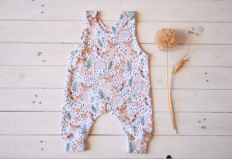 Baby sleeveless romper, Cotton baby overall image 1