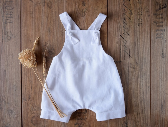Salopette di lino bambino Battesimo bimbo vestito | Etsy Italia