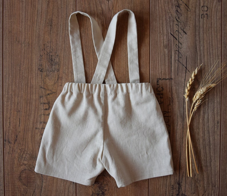 Boy Linen Shorts Linen Suspender Pants Etsy