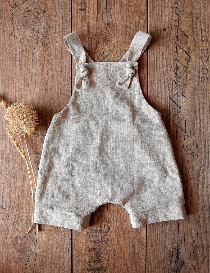 Linen Boy Overalls Baby Dungarees Birthday Cake Smash Outfit Etsy