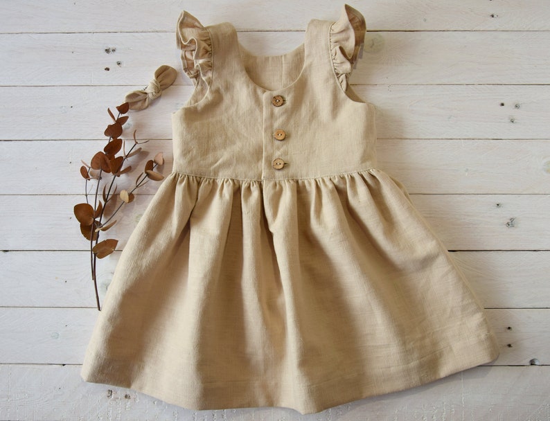 Linen baby dress Linen girl dress Summer dress | Etsy