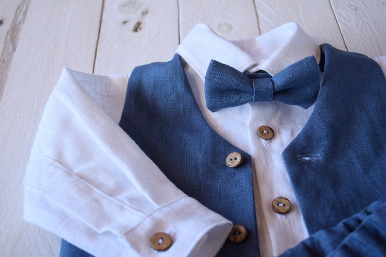 Boys bow tie, Linen bow tie, Bow tie for men Denim