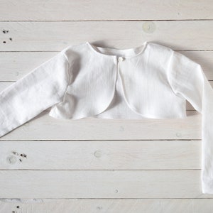 Baby shrug, Baby bolero jacket White