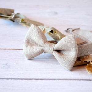 Boys bow tie, Linen bow tie, Bow tie for men image 8