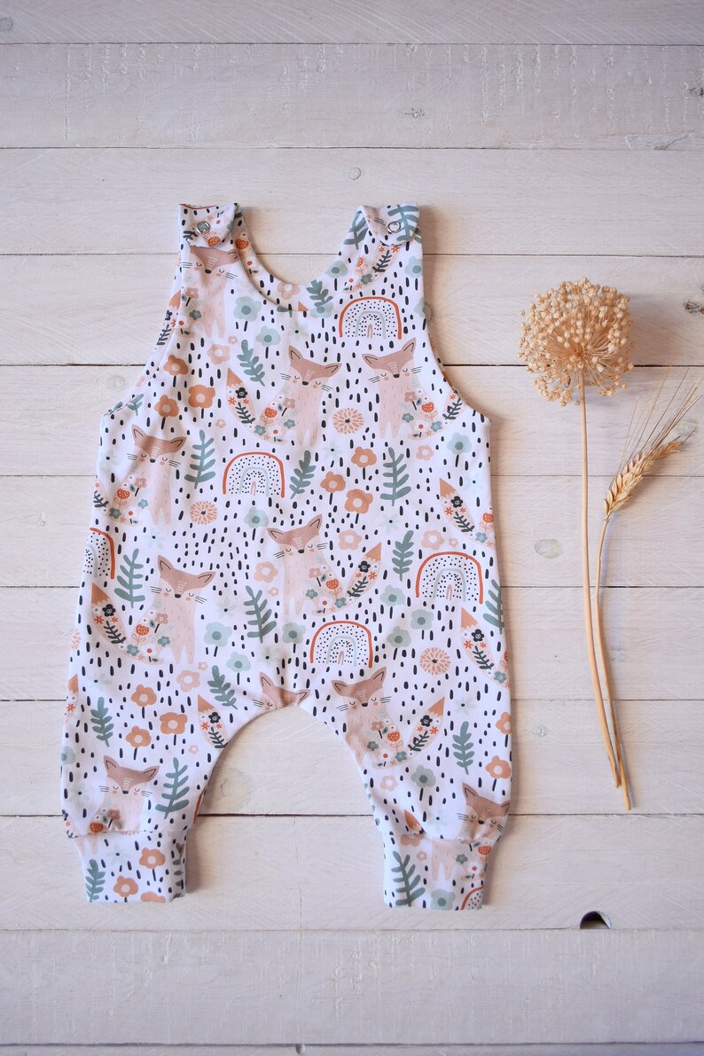 Baby sleeveless romper, Cotton baby overall image 2