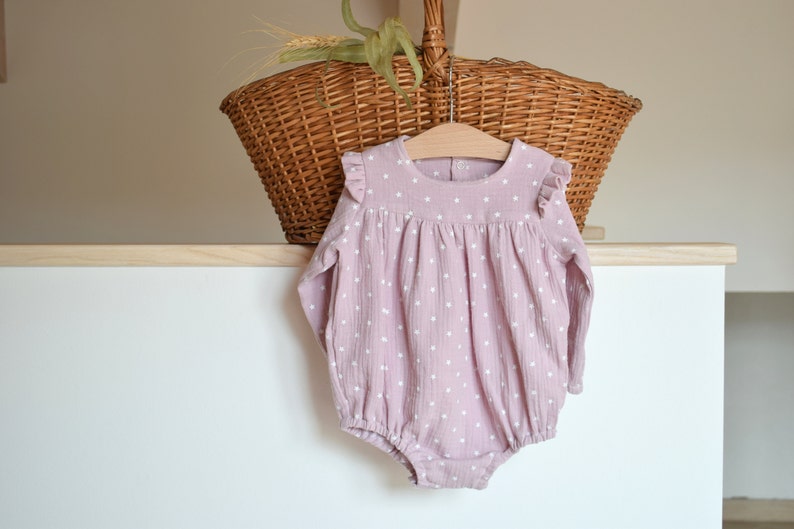 Baby girl romper Muslin baby romper Ready to ship Etsy