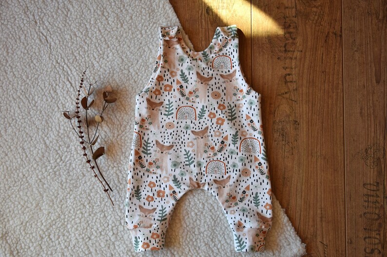 Baby sleeveless romper, Cotton baby overall image 7