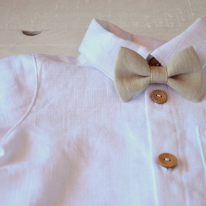 Boys bow tie, Linen bow tie, Bow tie for men image 9