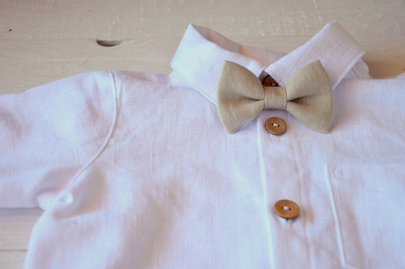 Boys bow tie, Linen bow tie, Bow tie for men image 9