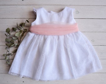 Baby girl's baptism dress, baby girl's first birthday dress