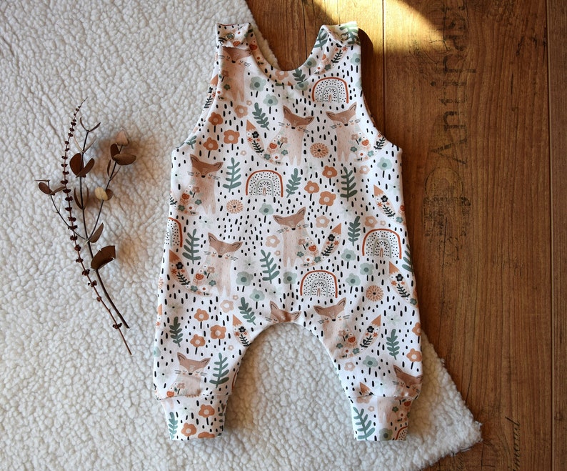 Baby sleeveless romper, Cotton baby overall image 5