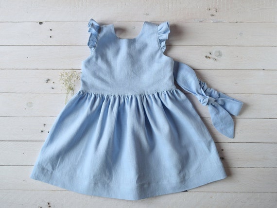 light blue infant dress