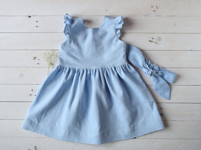 baby blue linen dress