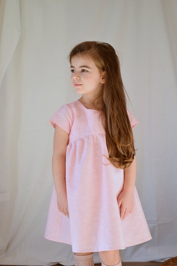 Vestito lino bambina Abito battesimo bimba | Etsy Italia