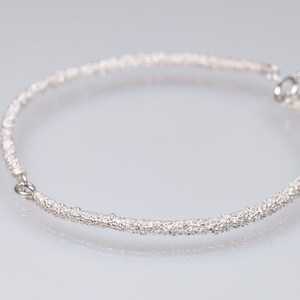 Sterling Silver bangle bracelet for women, dewdrops texture bracelet, solid silver bangle, rustic cuff bracelet, Italian silver bangle
